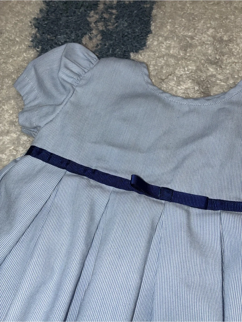Vintage 90s Baby Doll Blue Striped Dress 18 mo